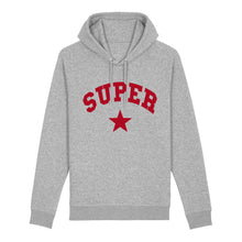 Load image into Gallery viewer, Super Star Hoodie - Grey &amp; Deep Red