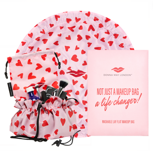Donna May London Lay Flat Bag Red & Pink Hearts