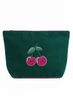 Load image into Gallery viewer, Cherries Velvet Pouch - Large