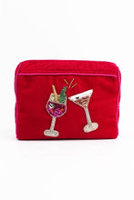 Load image into Gallery viewer, Pink Fizz &amp; Expresso Red Velvet Pouch - Medium