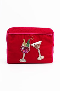Pink Fizz & Expresso Red Velvet Pouch - Medium