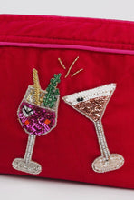 Load image into Gallery viewer, Pink Fizz &amp; Expresso Red Velvet Pouch - Medium