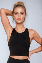 Load image into Gallery viewer, Longline Crop Bra - Black