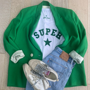 Super Star Tee - White/Green