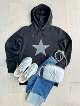 Load image into Gallery viewer, Glitter Star Hoodie - Black