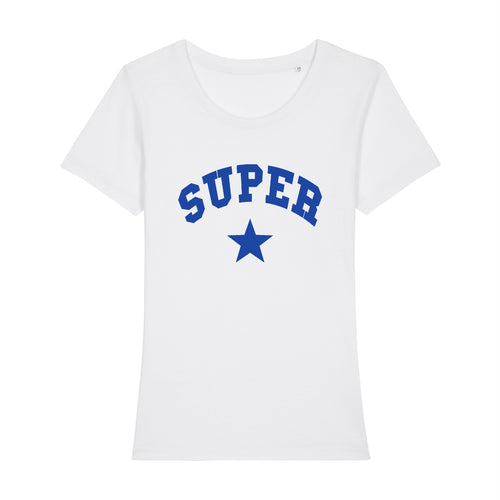 Super Star Tee - White/Blue